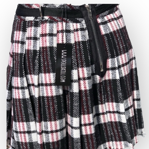 Current Mood Plaid Pleated Skirt - White - Dolls Kill - Picture 7 of 12